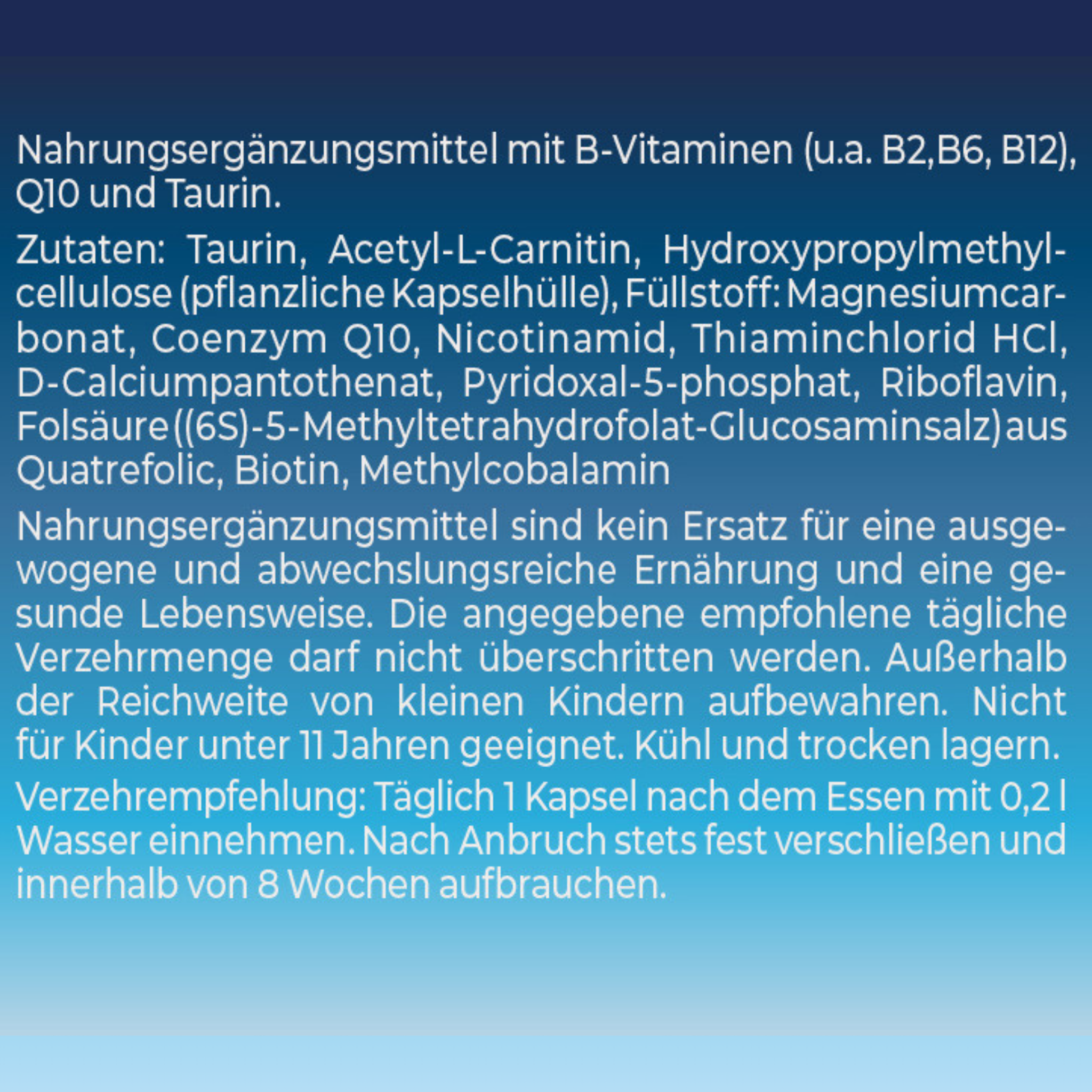 Vitamin B-Complex plus Q10+Taurin