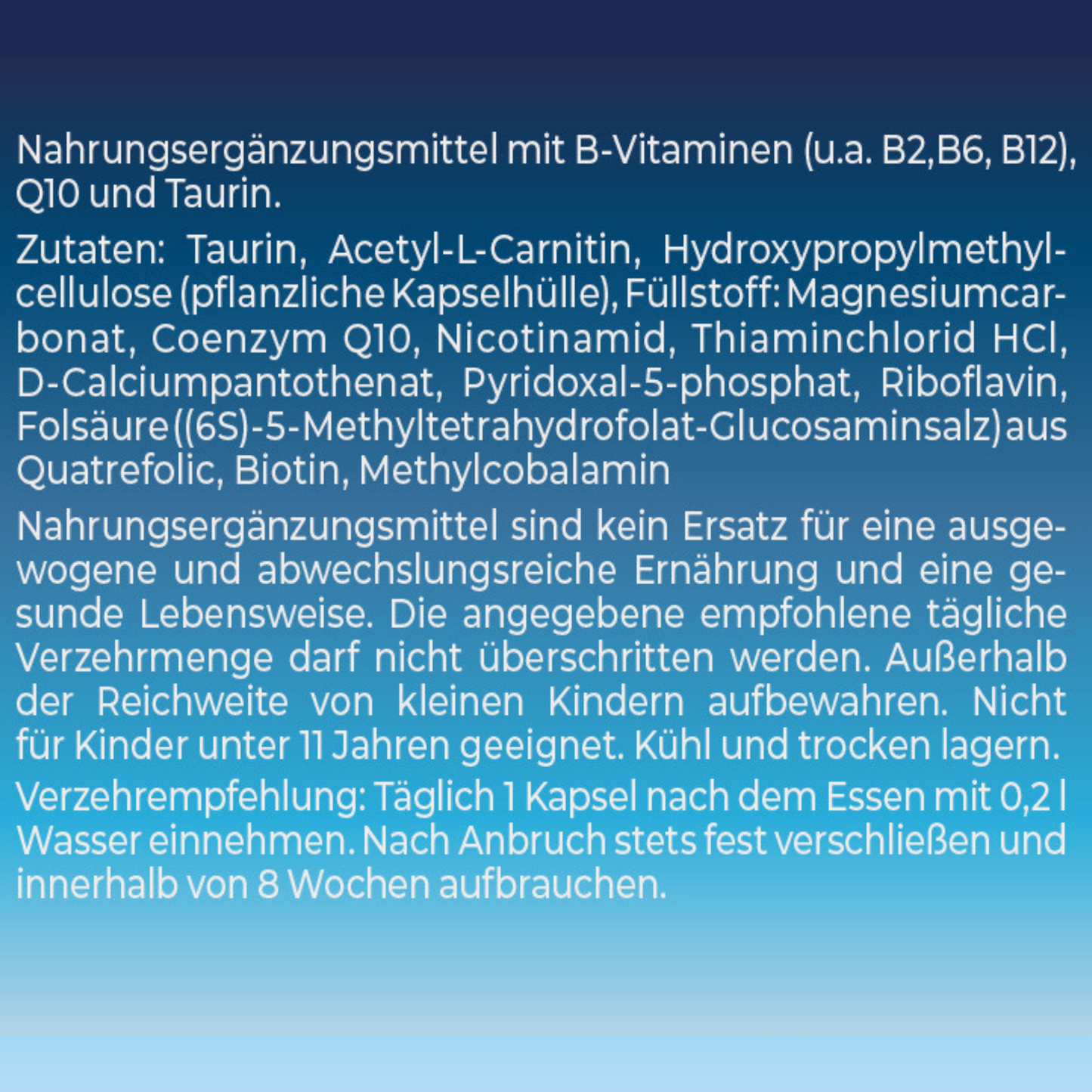 Vitamin B-Complex plus Q10+Taurin